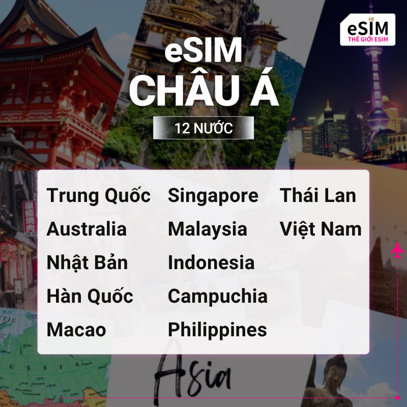 Hình 2 - eSIM eSIM Châu Á (12 nước) | 4G/5G | Gói Tổng Data 1GB - 20GB | 05 - 30 ngày | Mã QR